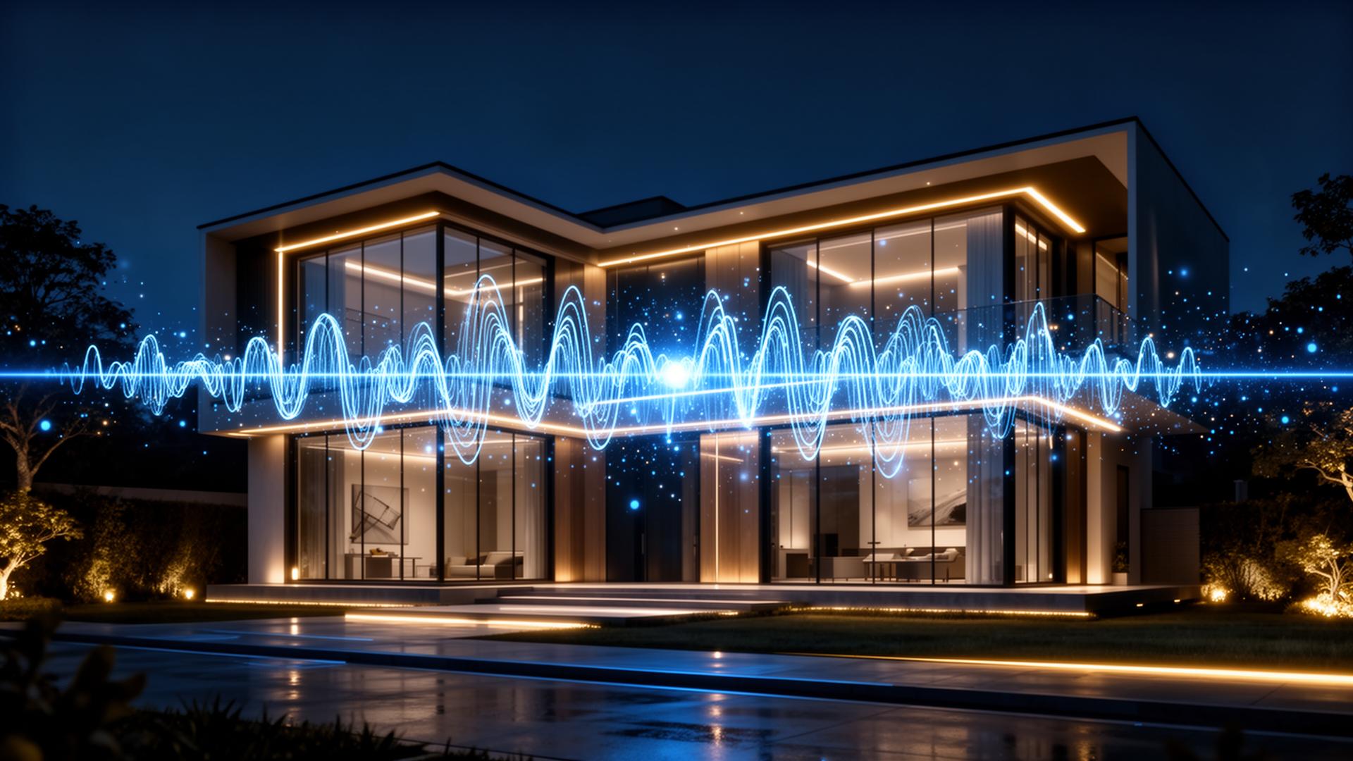 Modernes Smart Home bei Dämmerung